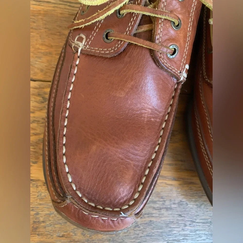 Thom Mc A Men’s Tie Dock Leather Loafers Boat Shoes Sz9 Preppy Nautical Summer